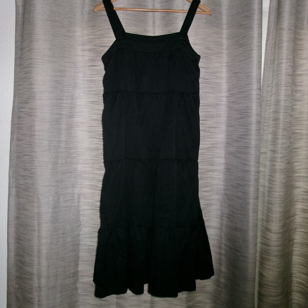 SHEIN Black Tiered Maxi Dress with Wide Straps